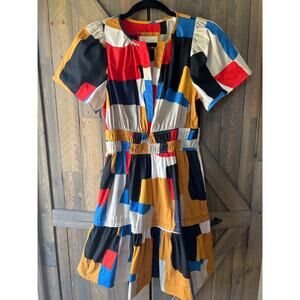Anthropologie The Somerset Mini Dress Novelty Color Block